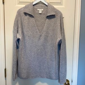NWOT Rachel Zoe 2 Ply Cashmere Johnny Collared Sweater